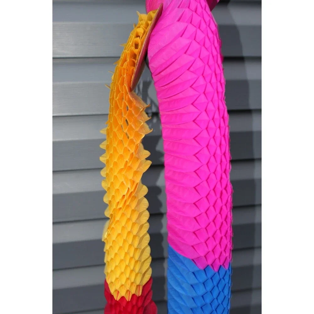 Long  Vintage Colorful Rainbow Honeycomb Accordion Streamer Decor Birthday FUN 2